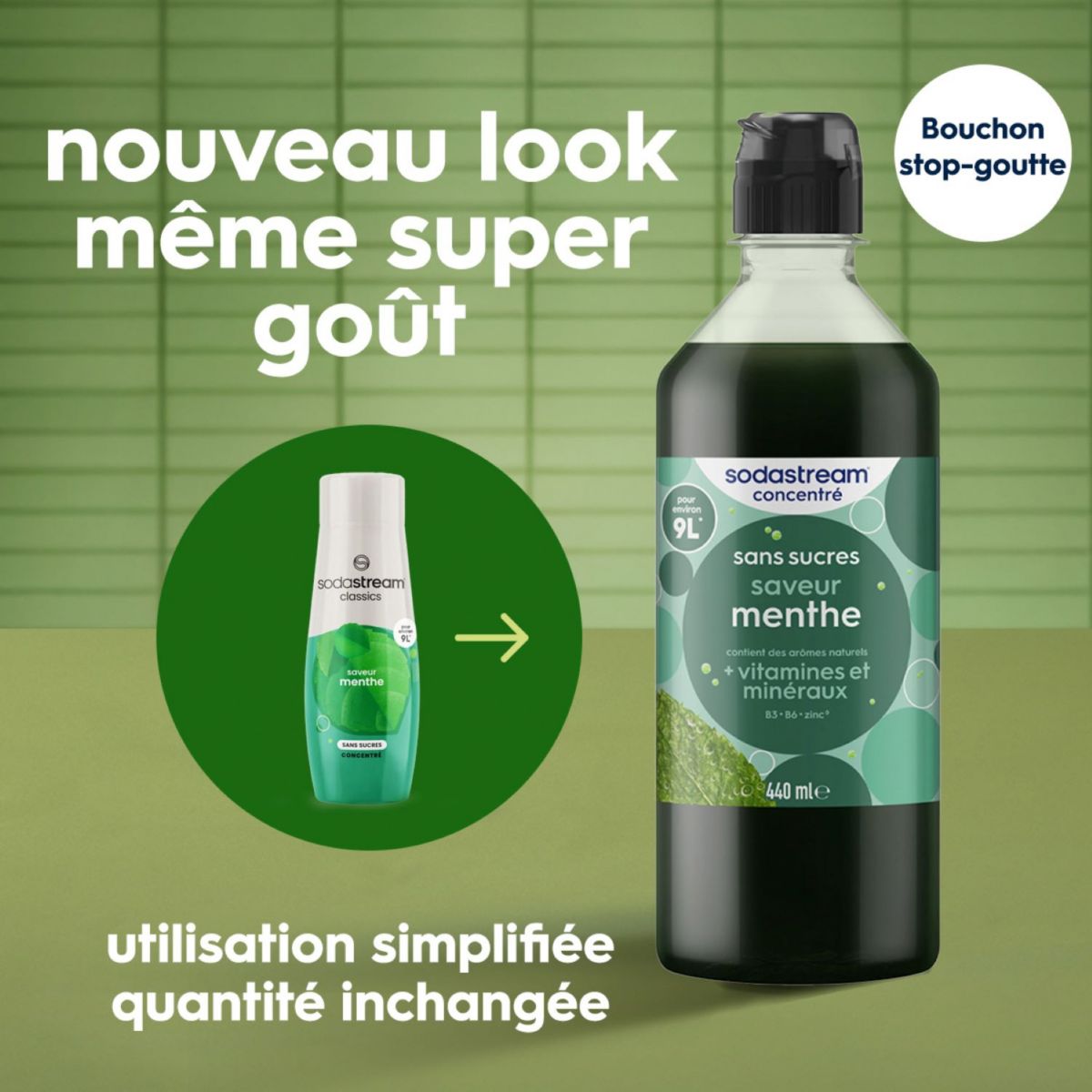 Concentré MENTHE SANS SUCRES 440ml couleur unique, SODASTREAM