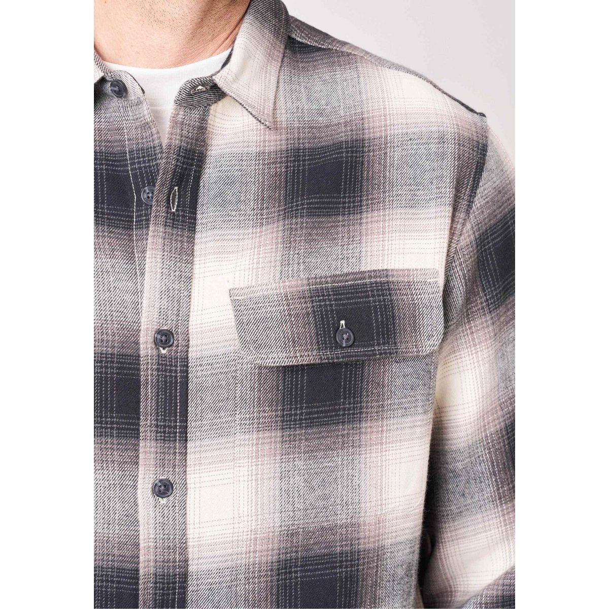 Chemise à carreaux homme en 100% coton BRAGA black, DEELUXE