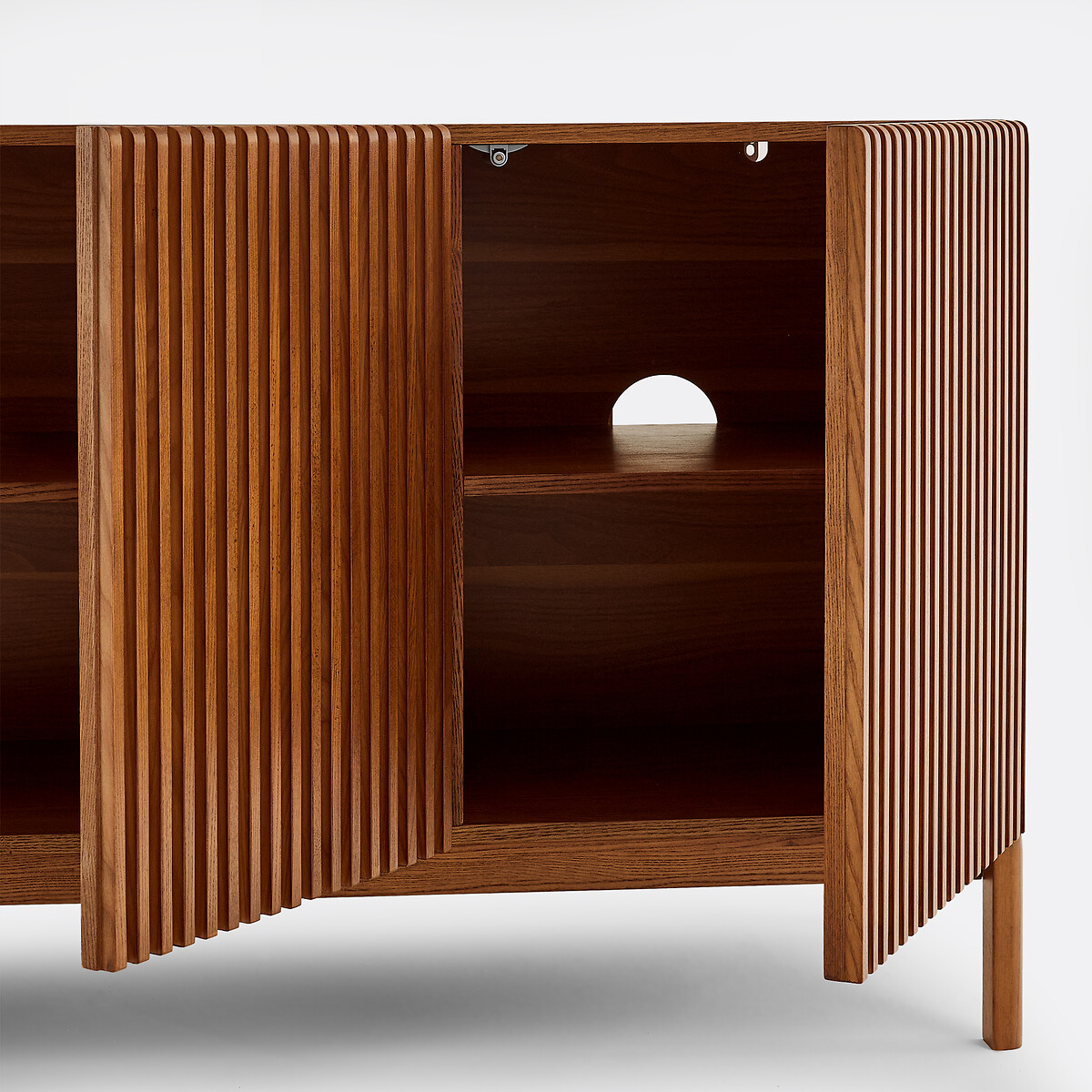 Credenza a 3 ante, frassino massiccio e impiallacciatura di frassino, NEOTTIE tinta color noce, LA REDOUTE INTERIEURS