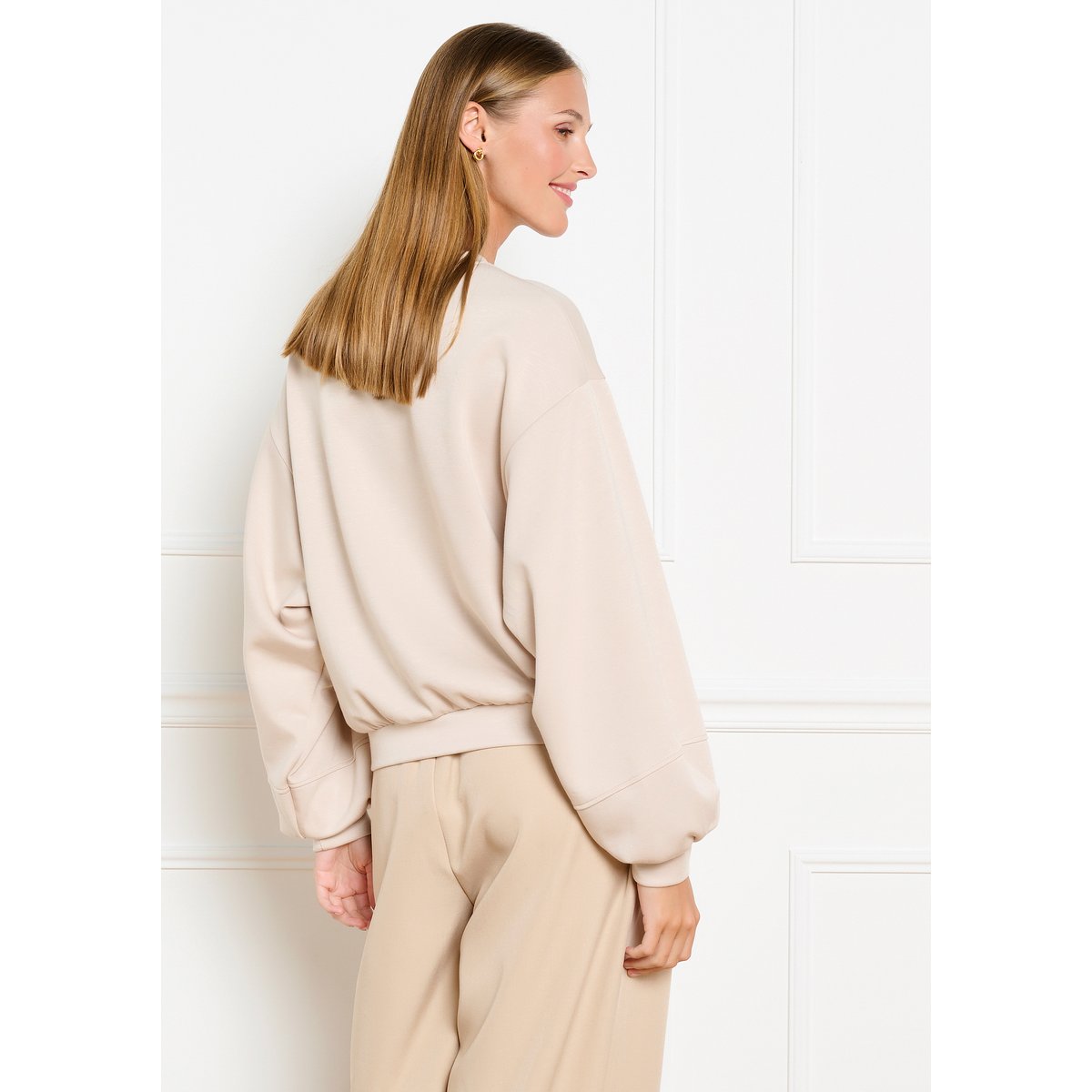 Sweat manches ballon amples beige ash, LOLALIZA