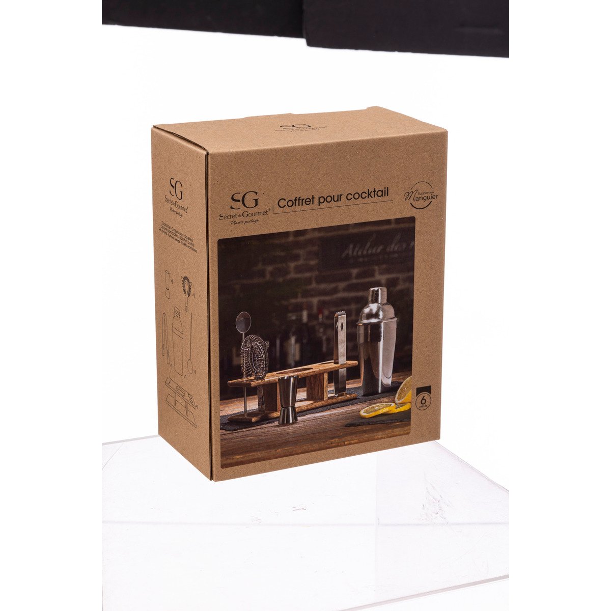 Coffret cocktail Victor 6 pièces gris, SECRET DE GOURMET