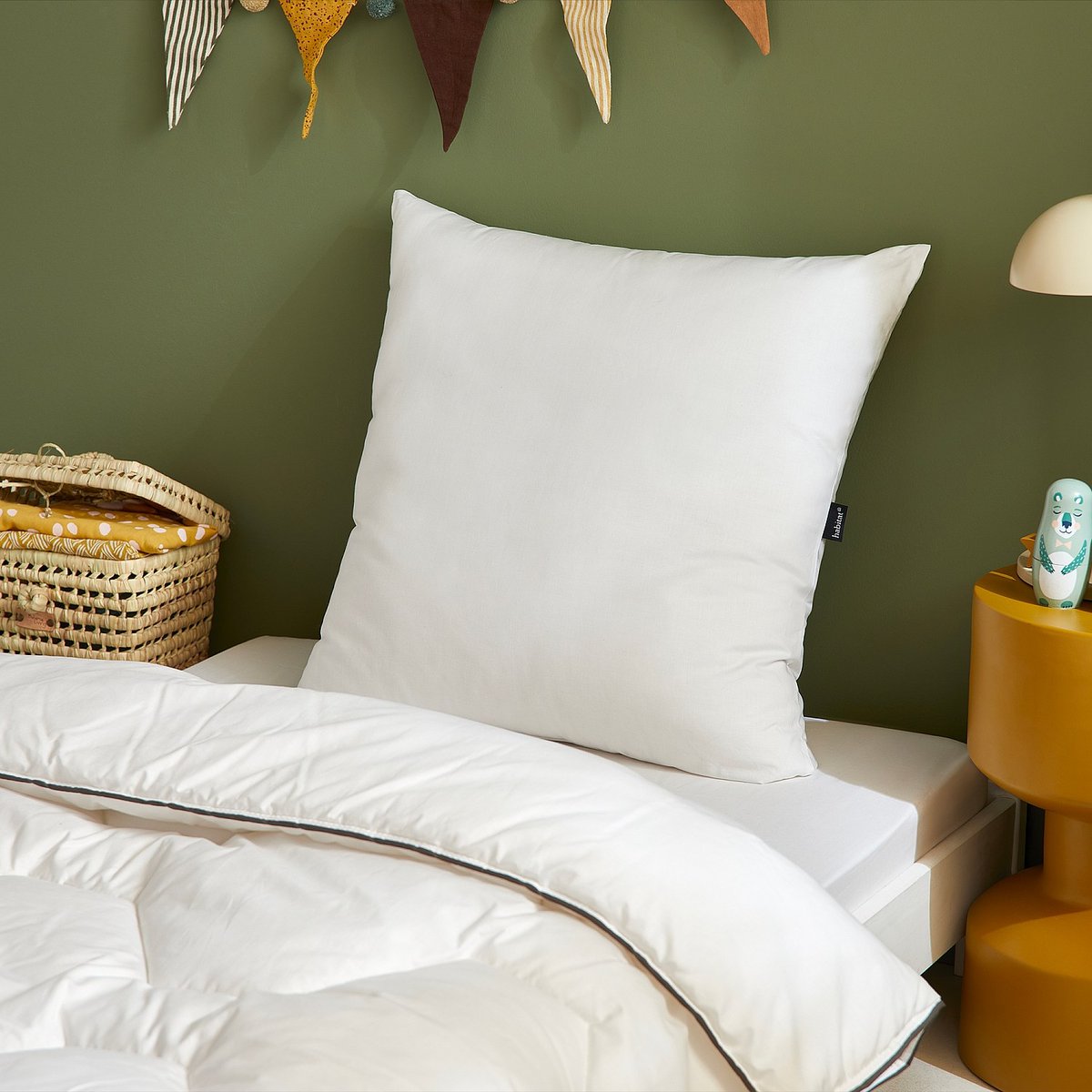 Oreiller tissu, tissu NUAGE TENCEL® blanc, HABITAT