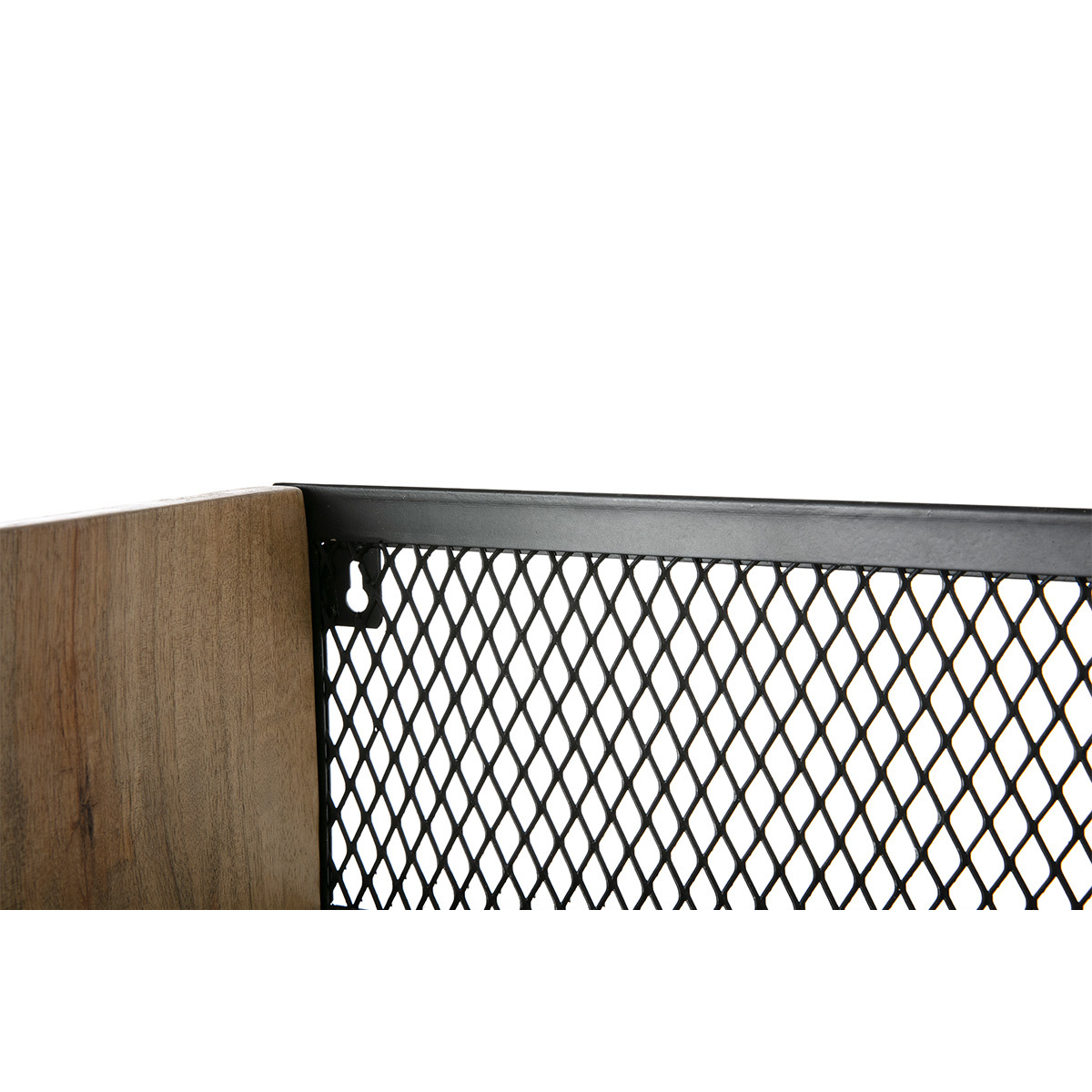 Étagère murale industrielle en bois manguier massif et métal noir L60 cm RACK bois clair / noir, MILIBOO