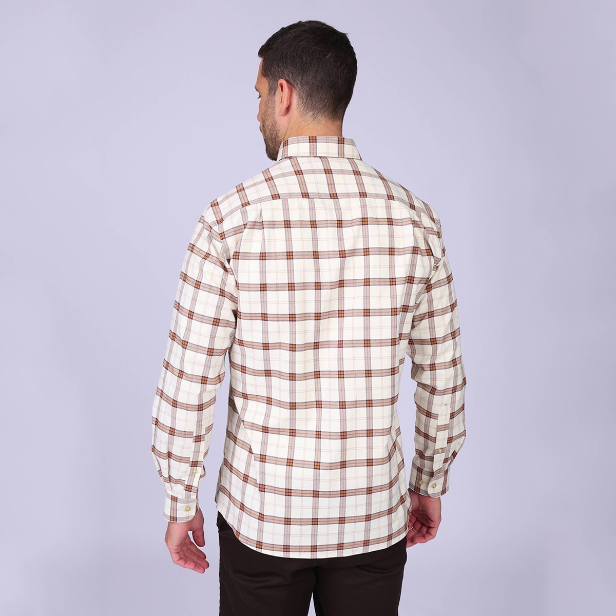 Chemise à carreaux Honore ecru, MISE AU GREEN