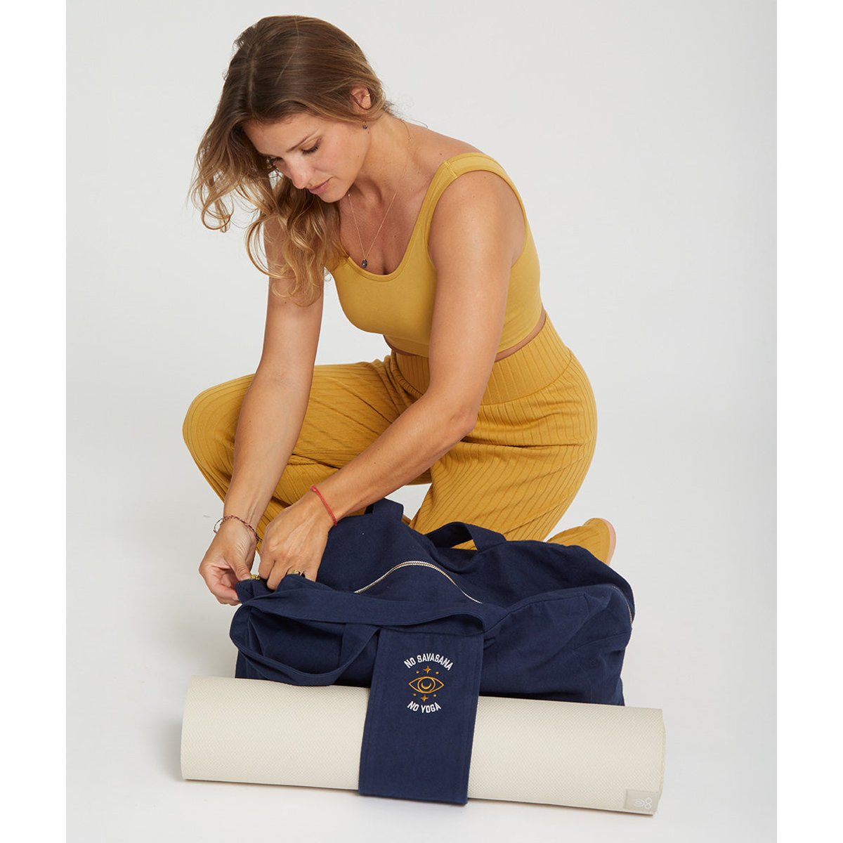 Sac weekend en coton bio Marga couleur unique, YOGA SEARCHER