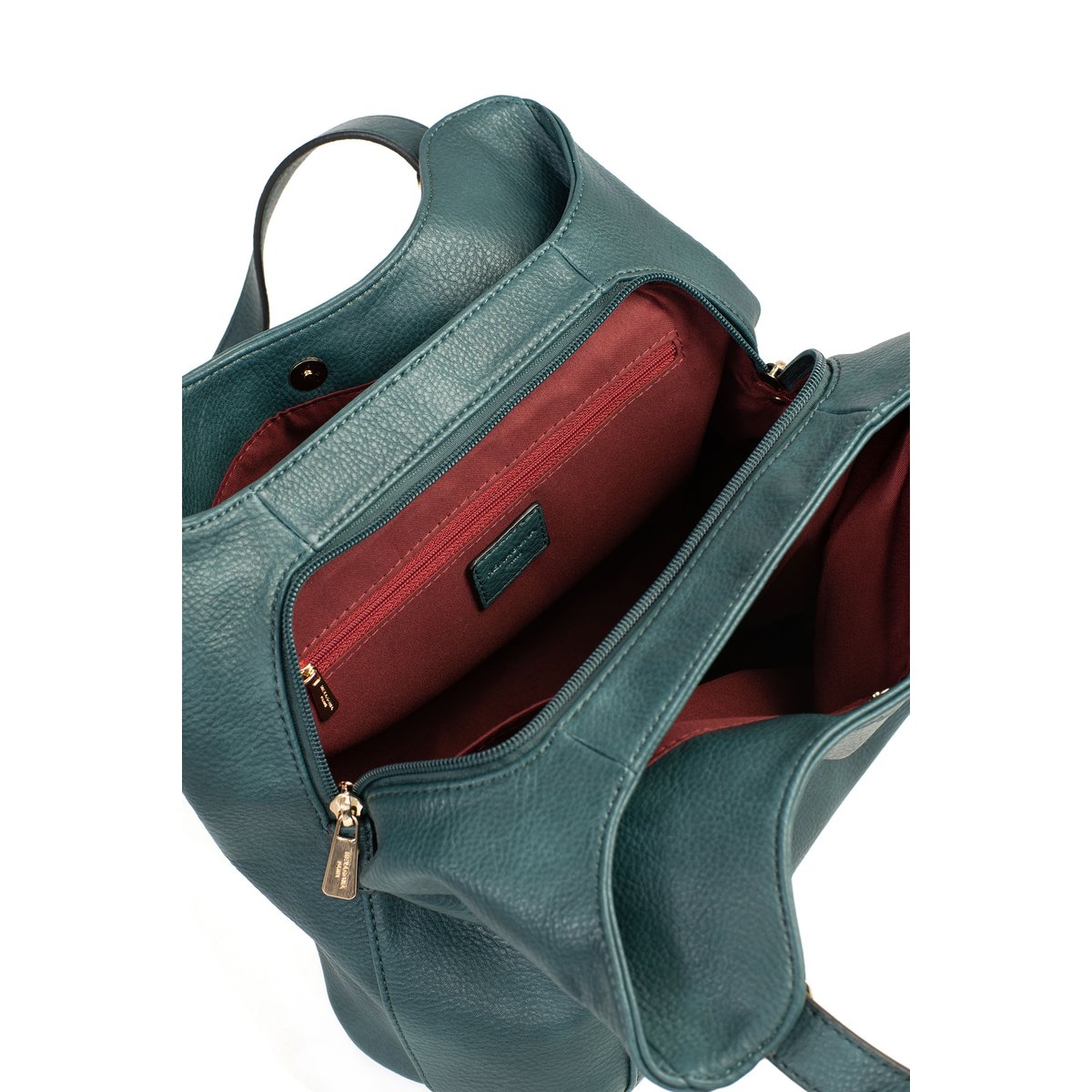 Sac porté épaule 2 anses TOSCANE bleu pétrole, HEXAGONA