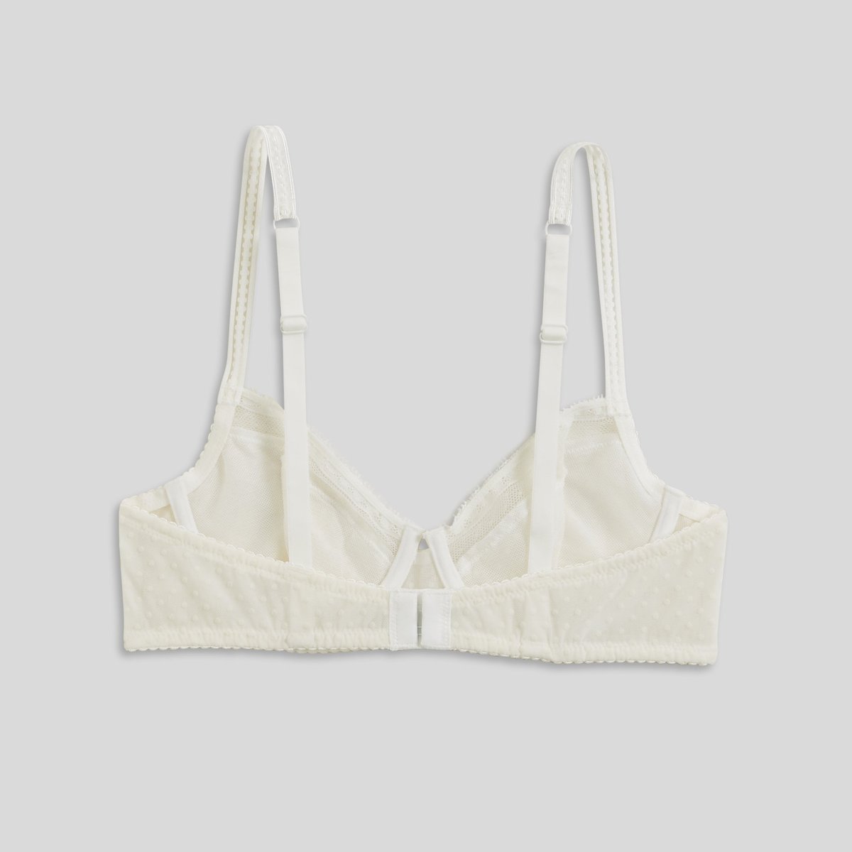 Soutien-gorge corbeille balconnet ADELE en tulle flocké, Oeko-Tex ivoire, MONOPRIX