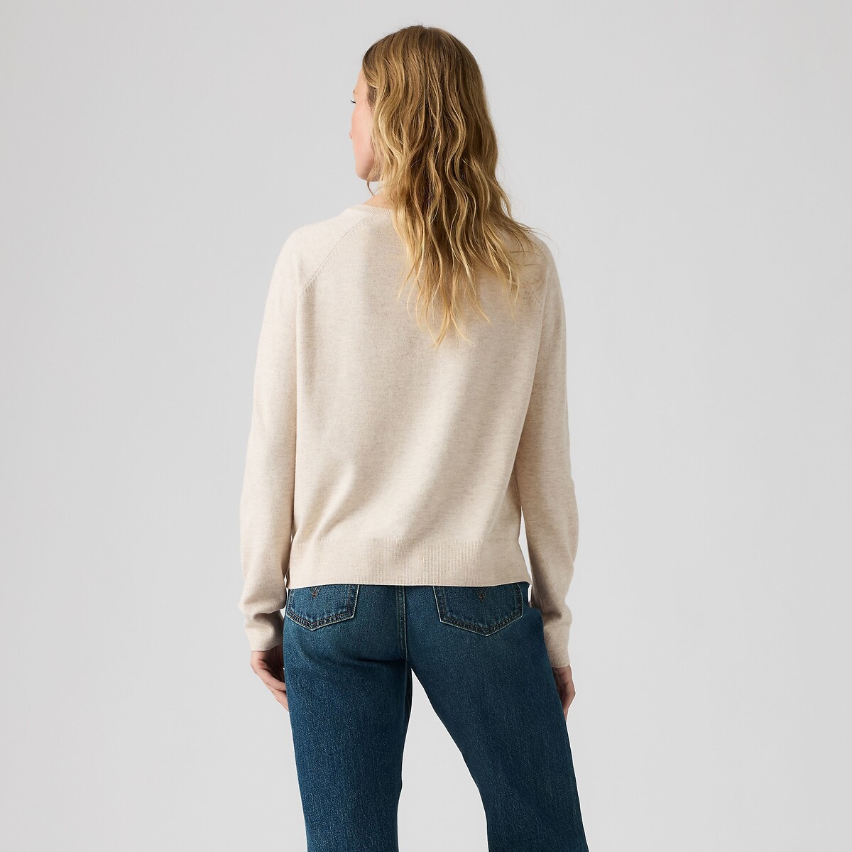 Pull col V manches longues ecru, LEVI'S