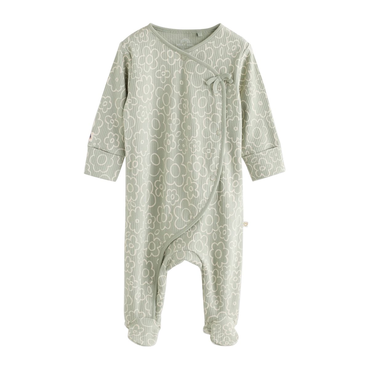 Dors-bien cache-cœur bébé, lot de 4 vert à imprimé fleurs, NEXT