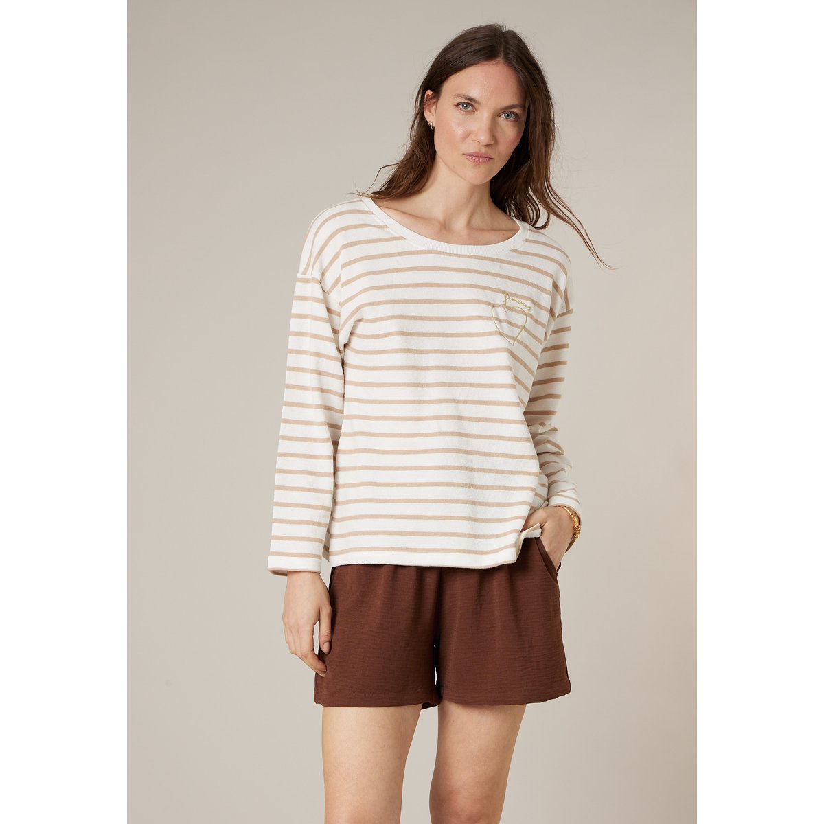 Pull femme en 100% coton doux MANILA sand, DEELUXE