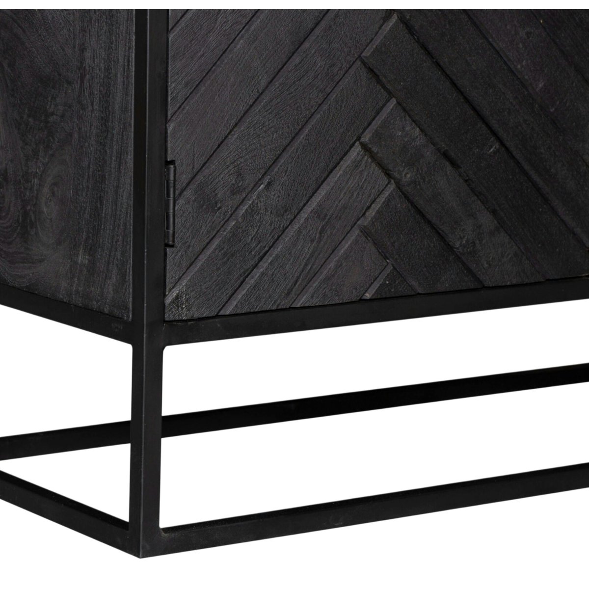 Petit buffet noir en bois de manguier 2 portes ALVERA noir, PIER IMPORT