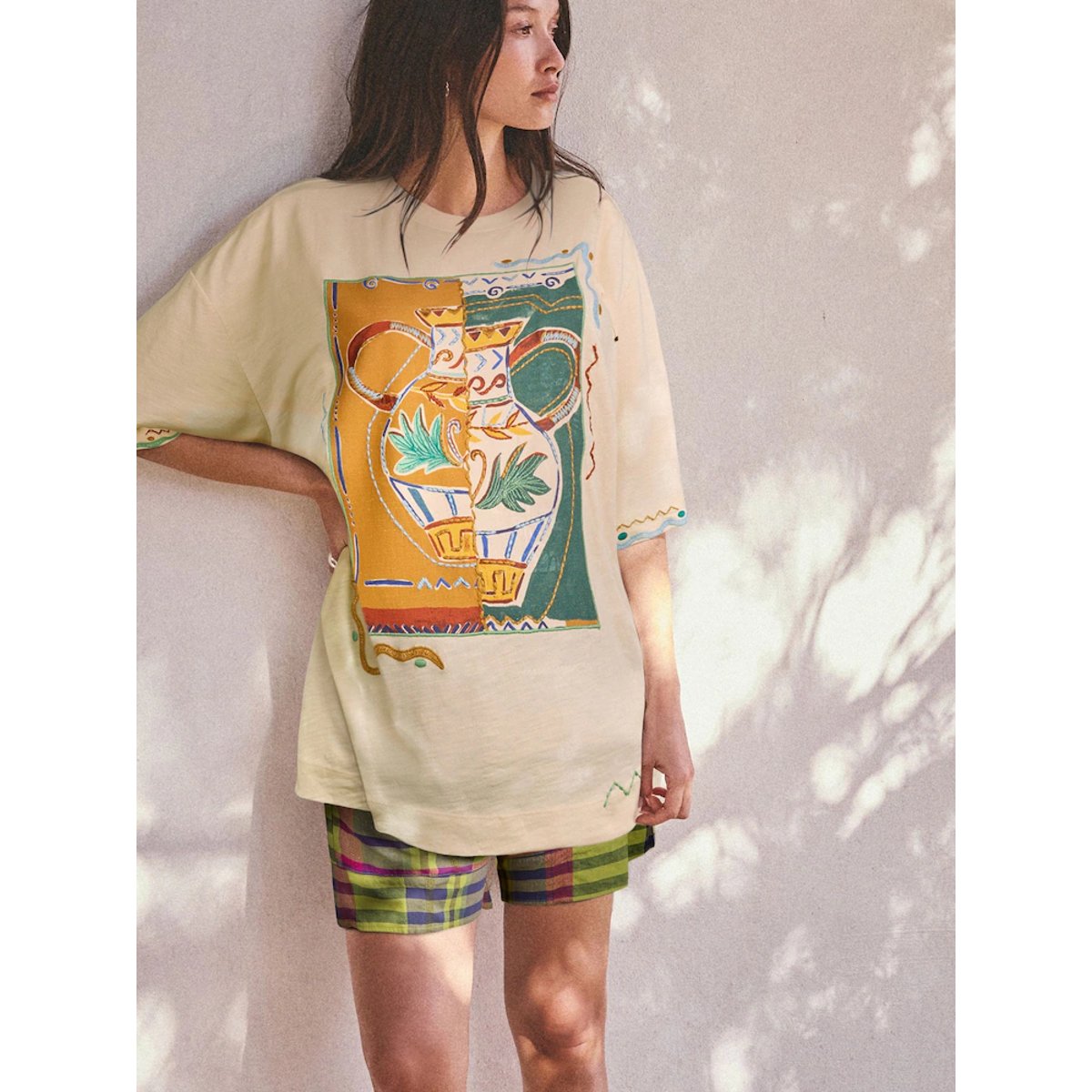 T-shirt à manches courtes et motif vase vert menthe, NEXT