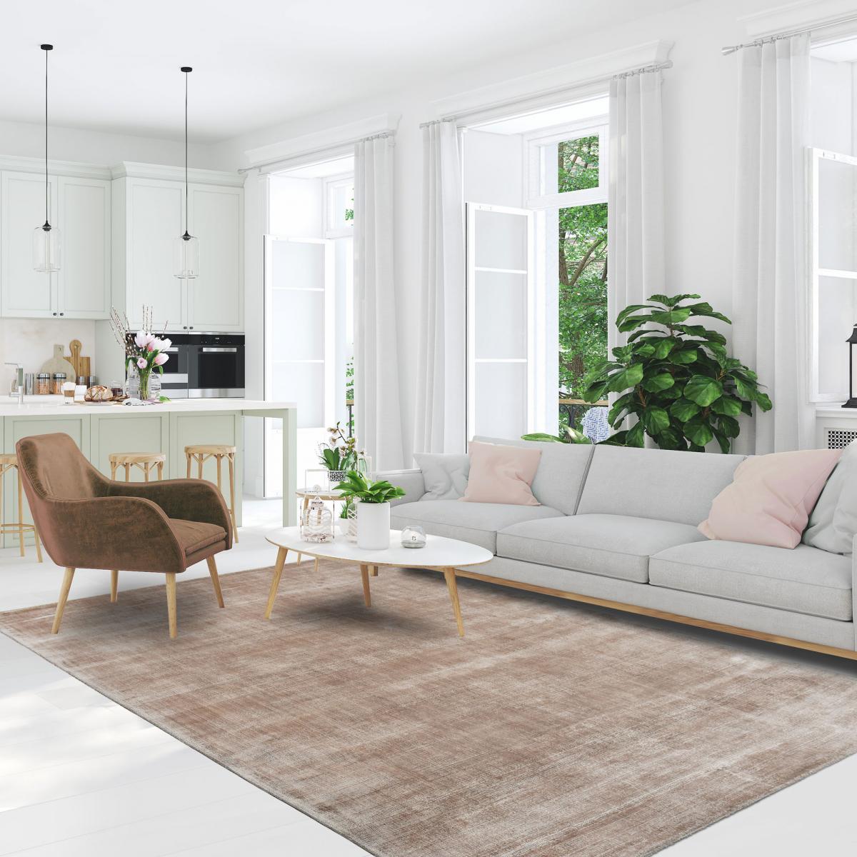 Tapis salon NEO +, tapis ton sur ton moderne et contemporain beige, UN AMOUR DE TAPIS