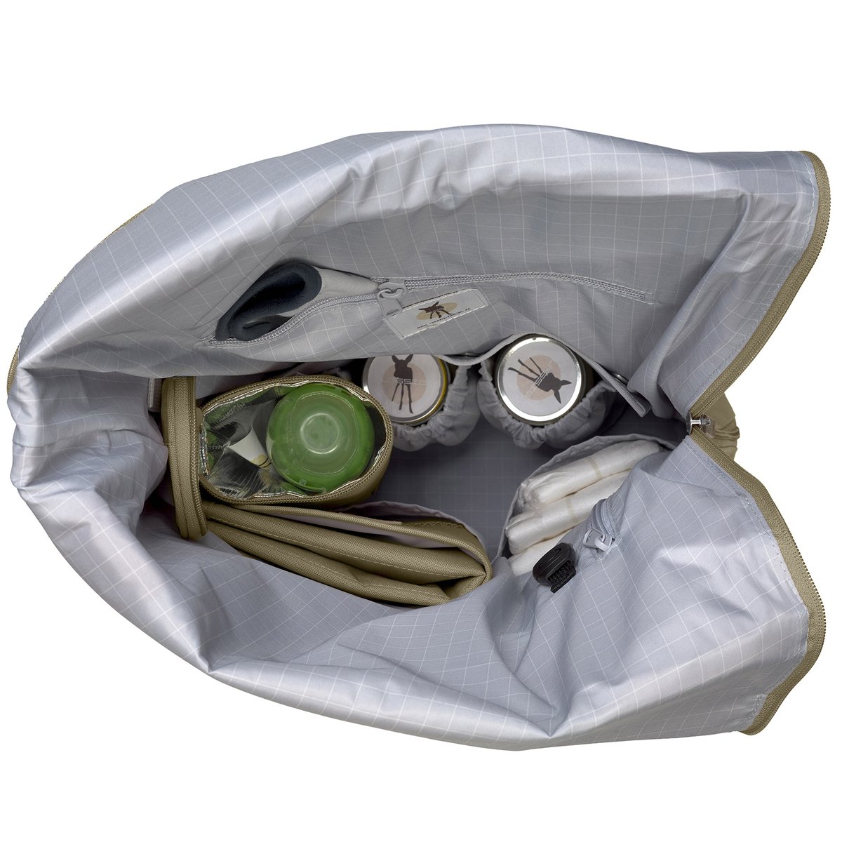 Sac à dos à langer olive, LASSIG