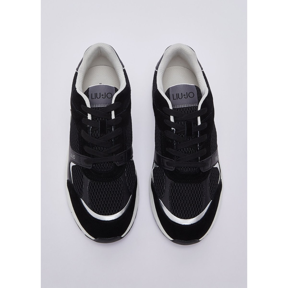 Sneakers en cuir et mesh noir, LIU JO