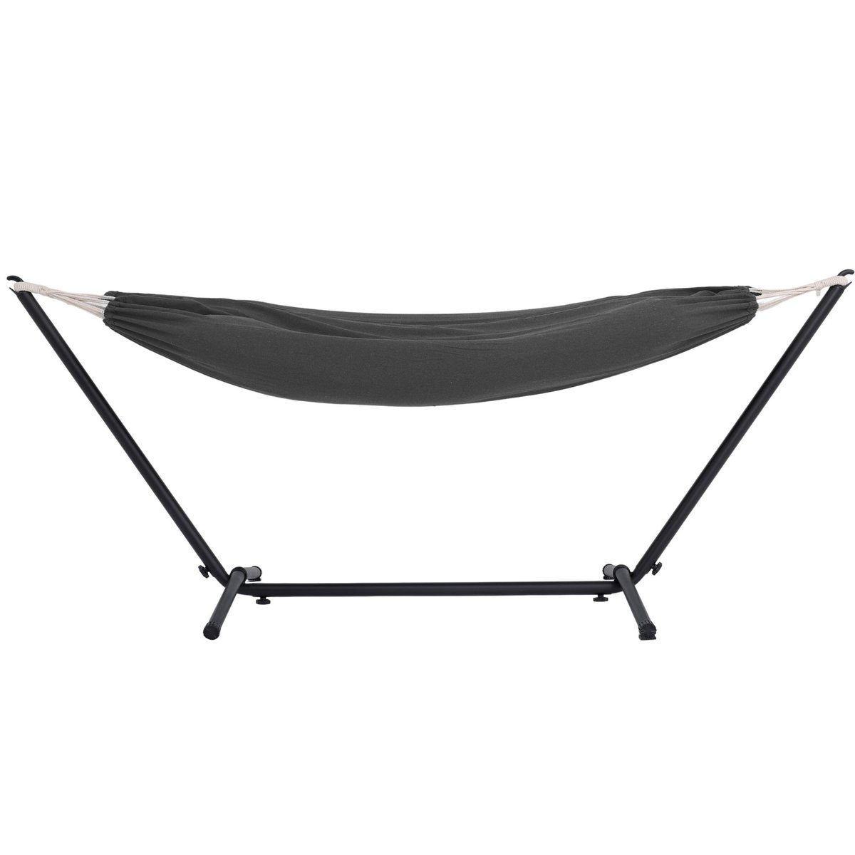 Hamac + Support hamac en métal 270x100x95cm gris, SUNNYDAYS
