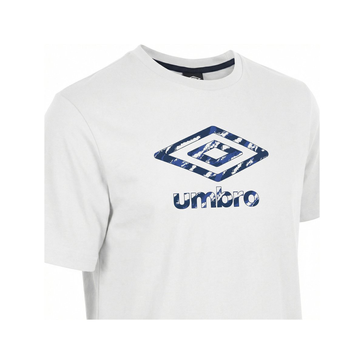 Tee shirt coton 160GSM blanc/bleu marine/bleu, UMBRO