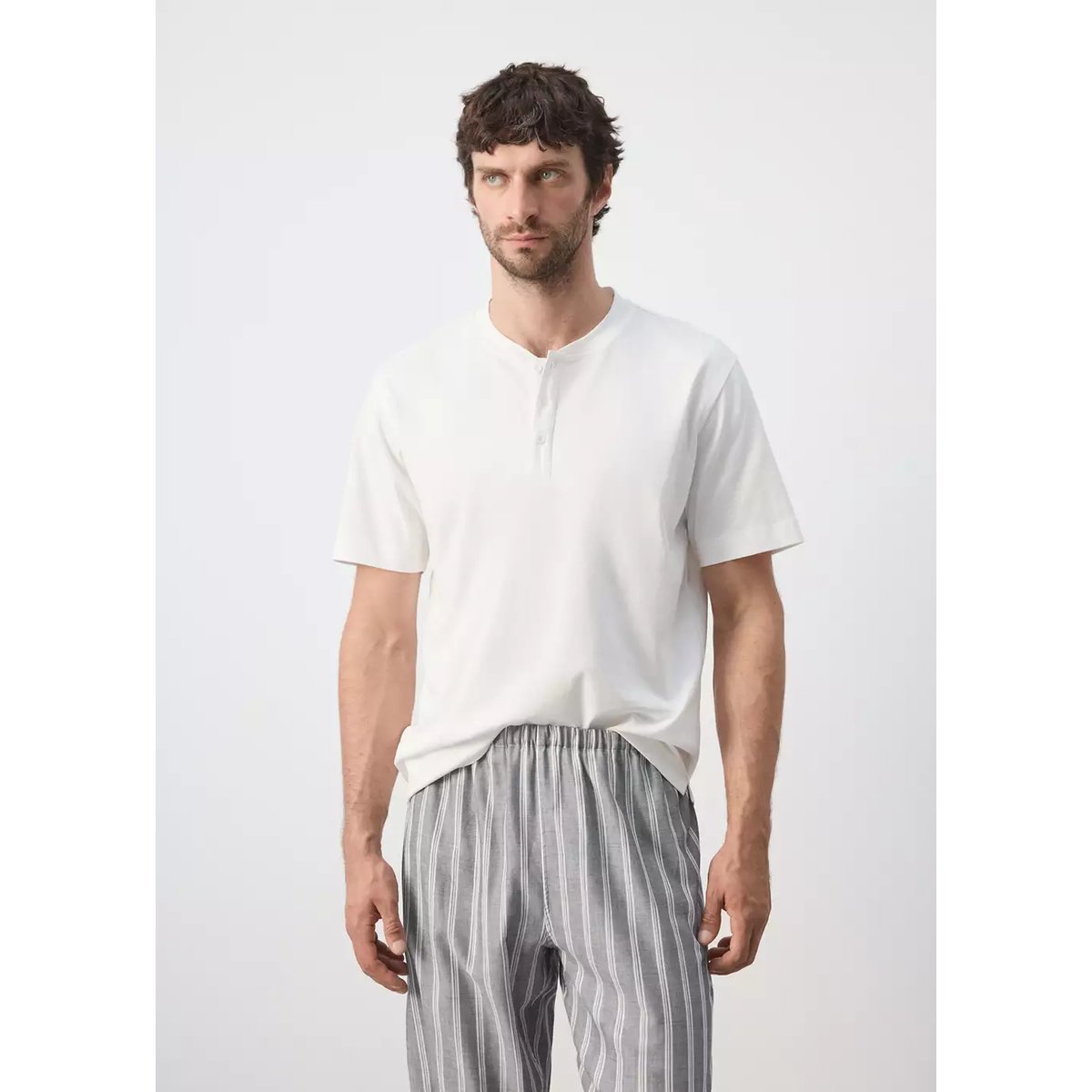 Lot pyjama combiné 100 % coton gris, MANGO MAN