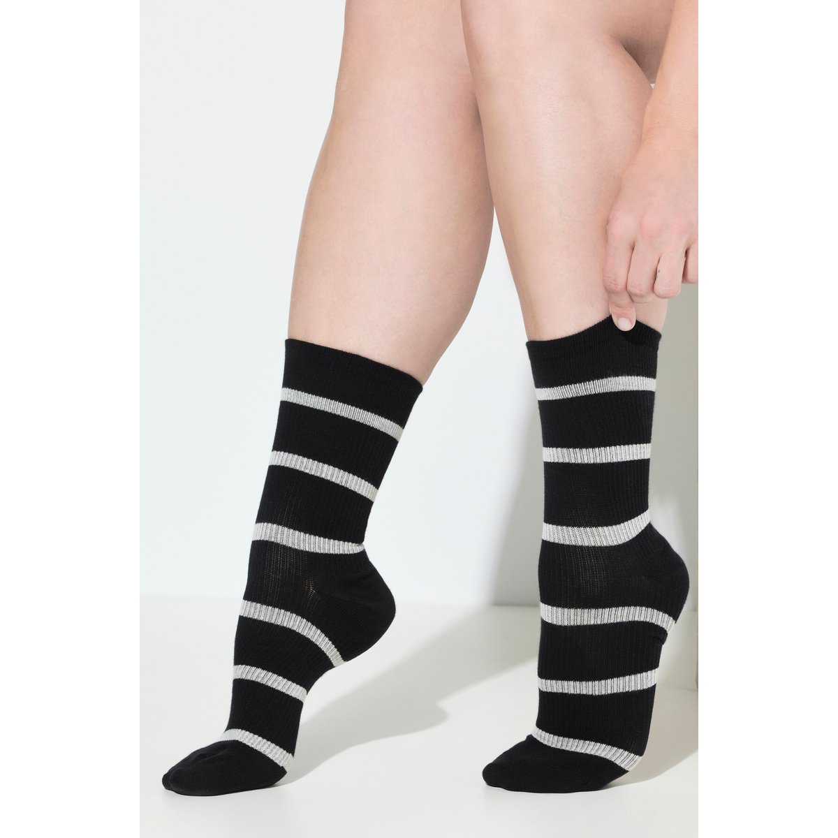 Bas de compression rayés noir, ULLA POPKEN