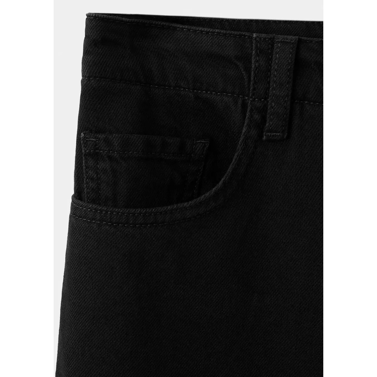 Jean large taille normale black denim, MANGO