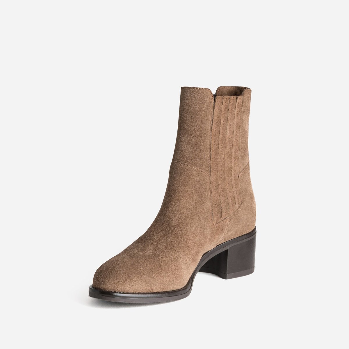 Boots À Talon en cuir NOLWENN taupe, ERAM