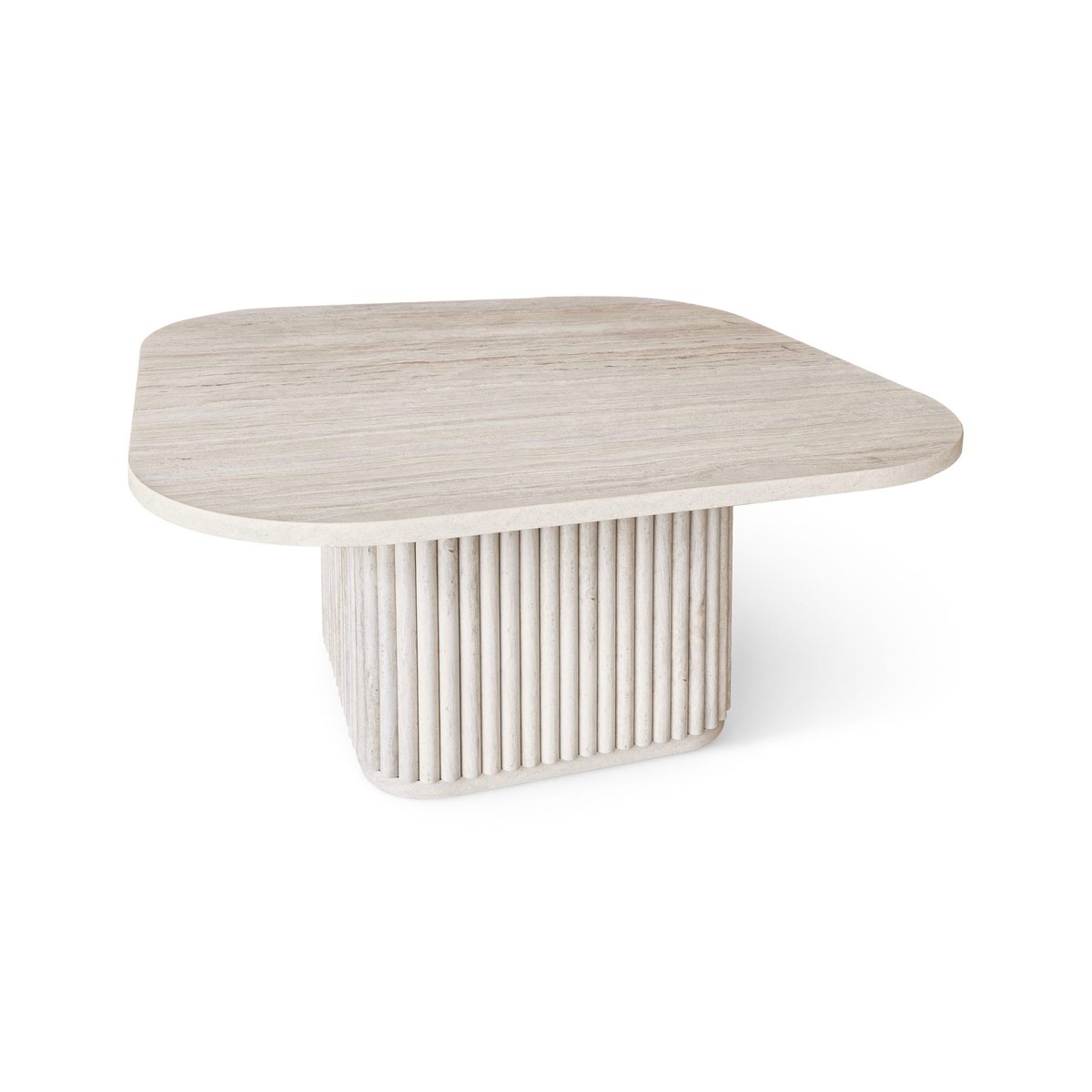 Table basse carré effet travertin, SUSAN naturel, NOW'S HOME