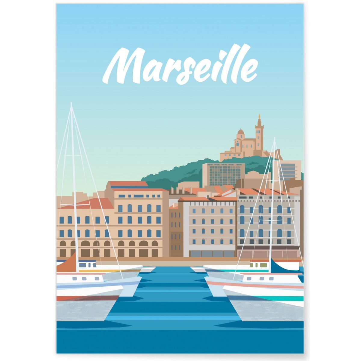 Affiche ville Marseille 2 blanc, L'AFFICHERIE