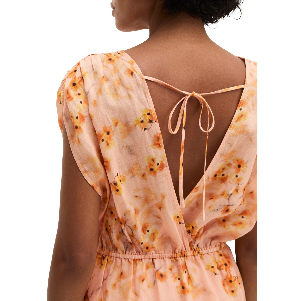 Robe d'été regular en fibre de ramie douce orange, MARC O'POLO