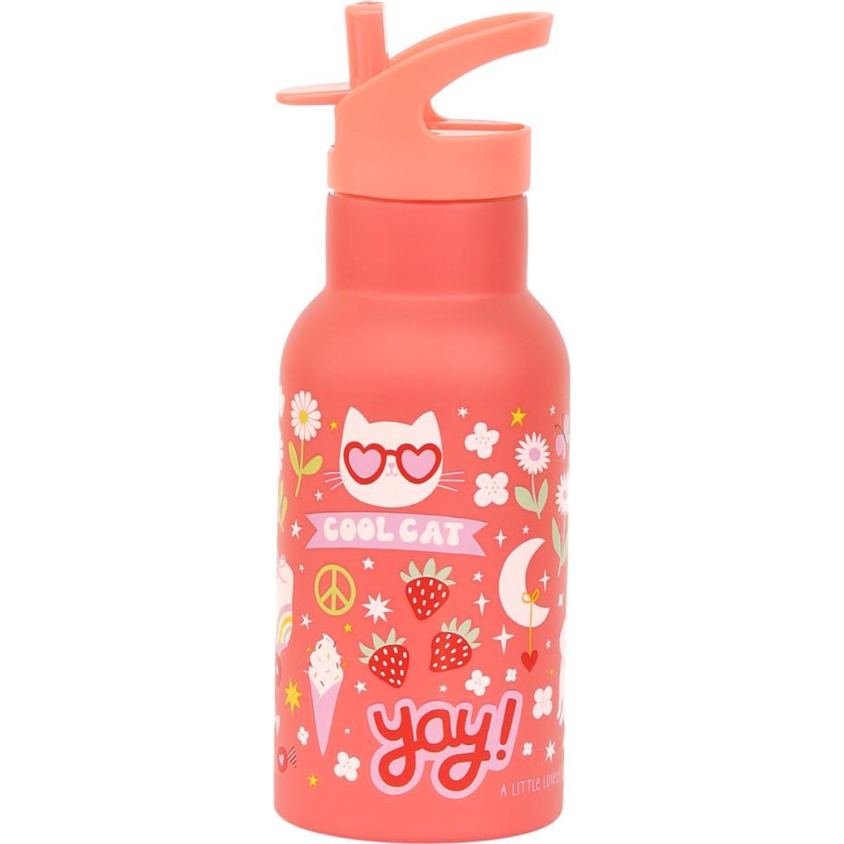 Gourde isotherme FUN rose, blanc, rouge, A LITTLE LOVELY COMPANY