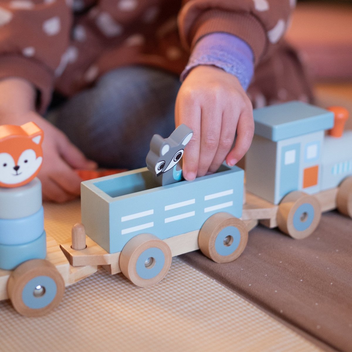 Petit train les animaux du zoo bleu, KINDSGUT