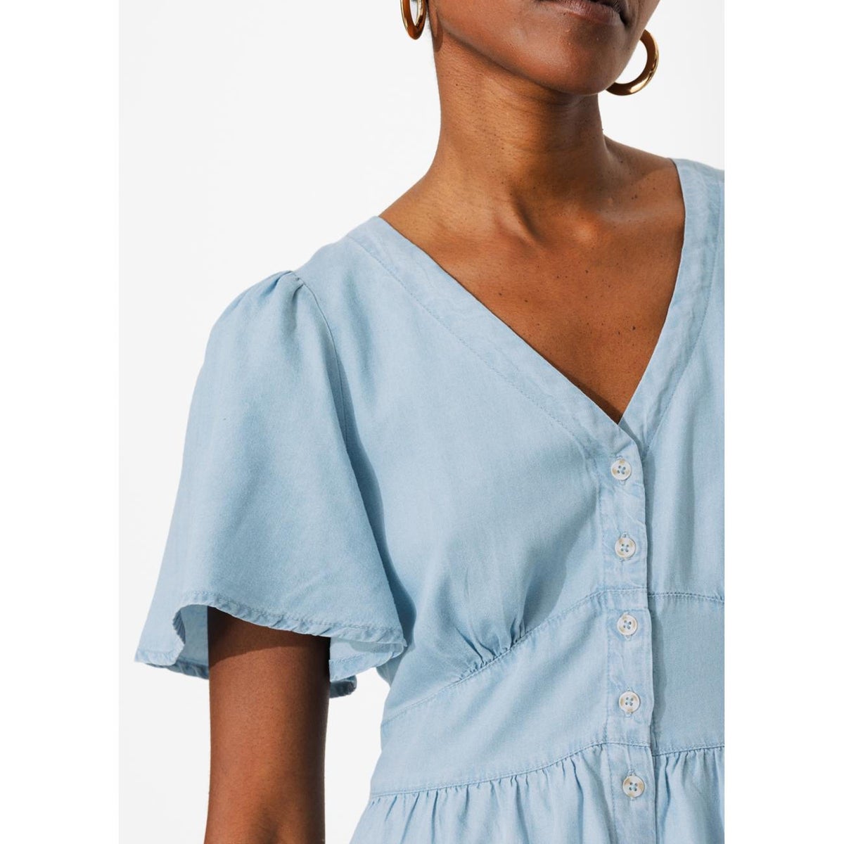 Robe longue en lyocell jean clair, PROMOD