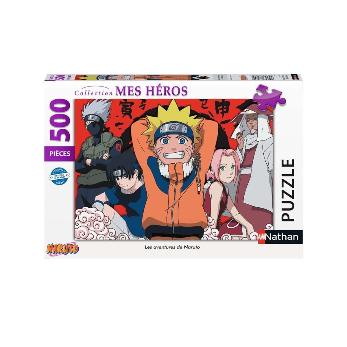 Puzzle Les aventures de Naruto 500 pcs rouge, NATHAN