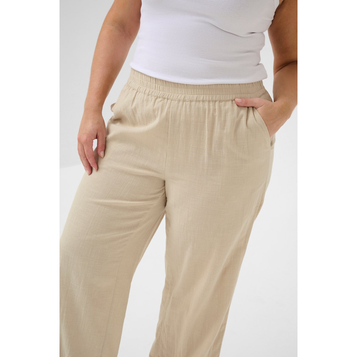 Casual pants beige feather gray, KAFFE CURVE