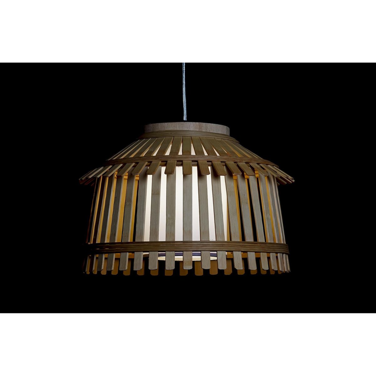 Suspension bambou et polyester - 43x43x29cm bois, WADIGA