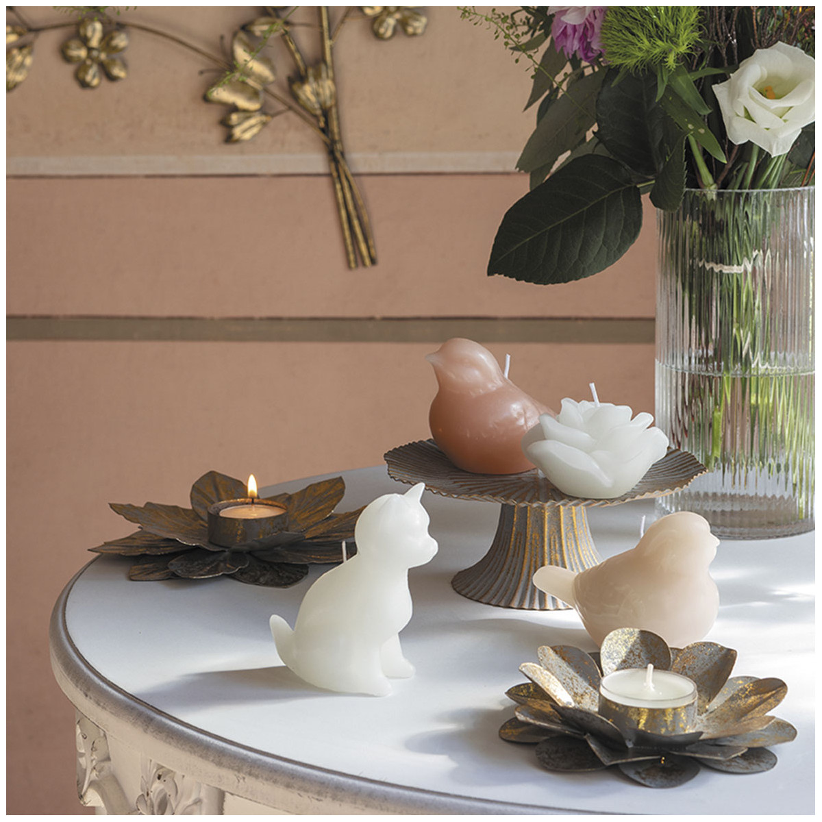 Bougie décorative parfumée Rose - Nude autres, MATHILDE M