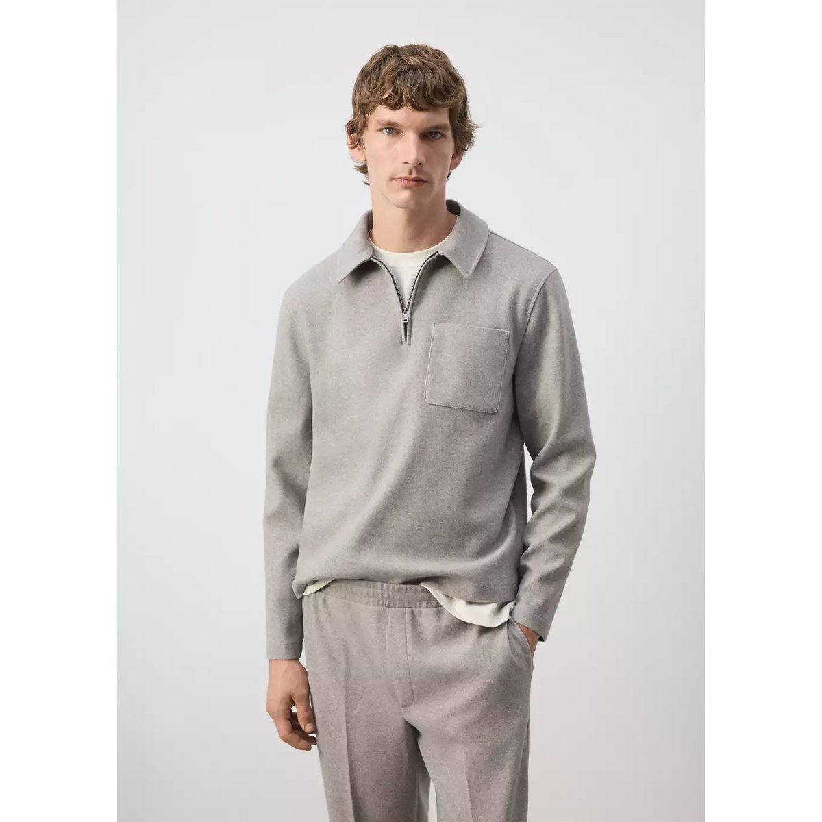Sweat regular fit avec poche gris clair/pastel, MANGO MAN