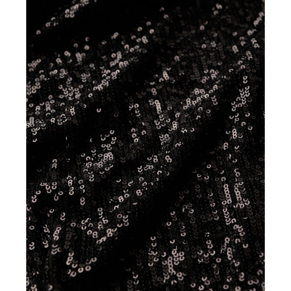 Robe portefeuille courte velours et sequins sequins noirs, SUPERDRY
