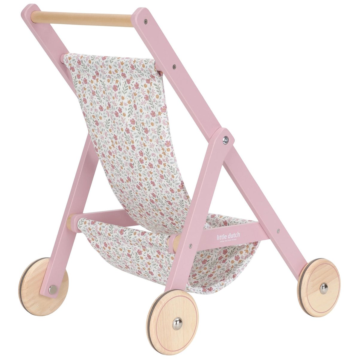 Poussette pour poupée rose, LITTLE DUTCH