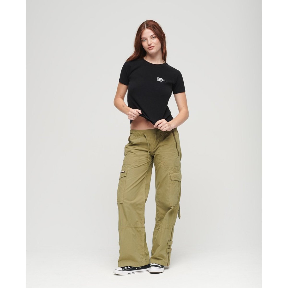 Haut ajusté à motif Sport Luxe noir, SUPERDRY