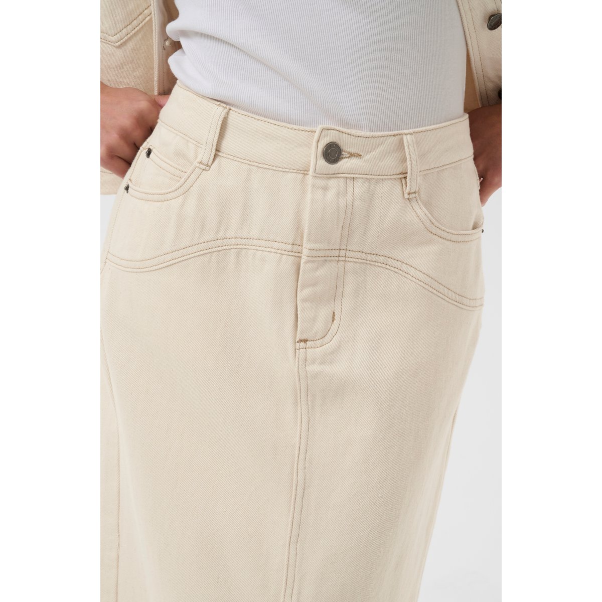 Jupe casual blanc off white washed, KAFFE