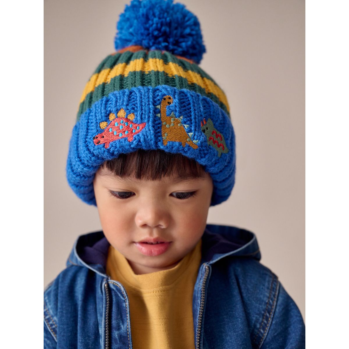 Bonnet à pompon brodé et mitaines, 2 pièces multicolore, NEXT