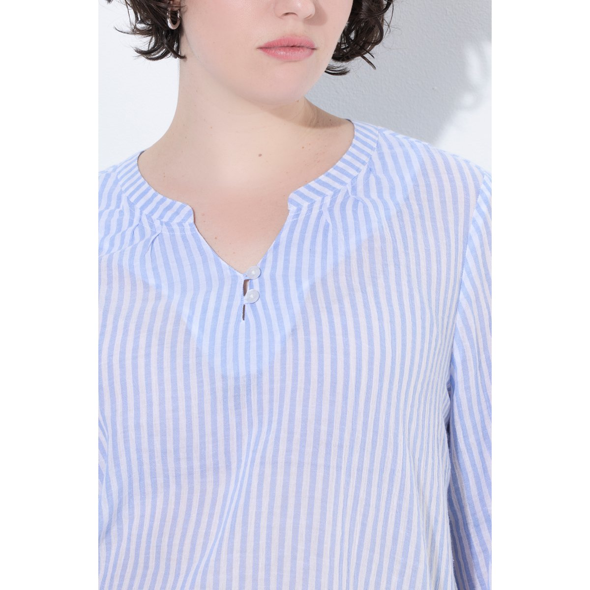 Tunique en crêpe de coton bleu tendre, ULLA POPKEN
