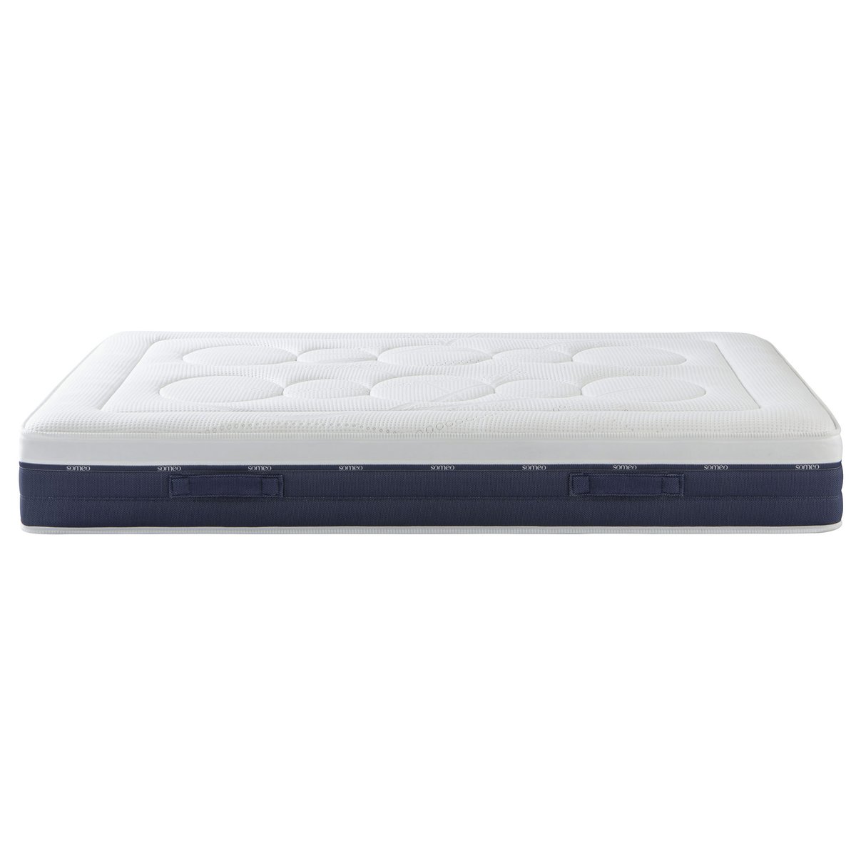 Ensemble matelas ressorts et mémoire de forme, sommier et pieds Rêve 600 blanc, SOMEO