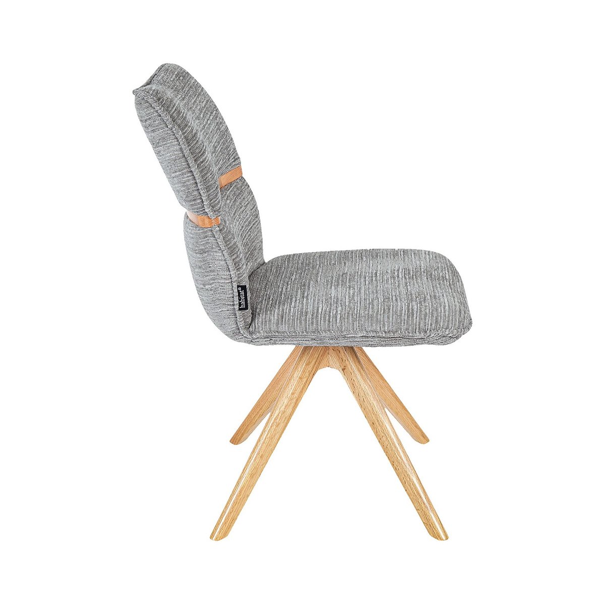Lot de 2 chaises pivotantes en tissu et chêne TIMISO gris, HABITAT