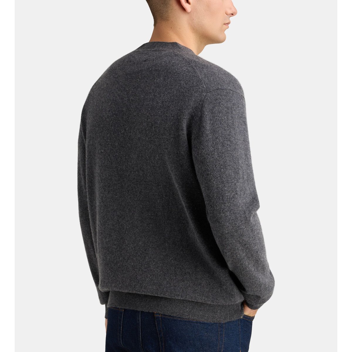 Cardigan droit cachcardi cachemire gris foncé, GALERIES LAFAYETTE