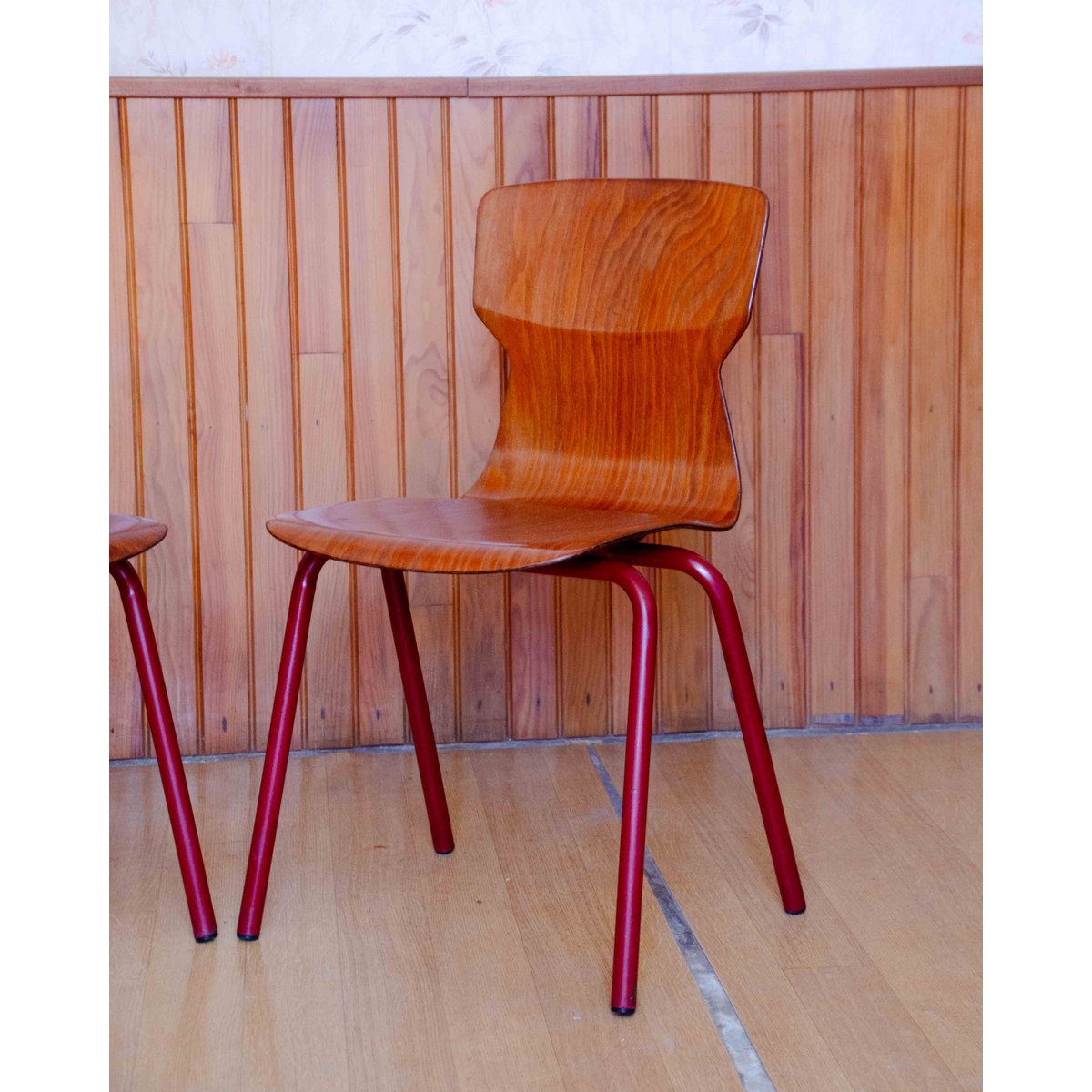 Paire de chaises de designer en bois clair Alma N°1767 - Bon état bois clair, DEBONGOUT