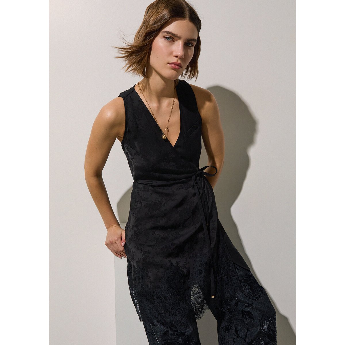 Robe courte en jacquard noir, LIU JO