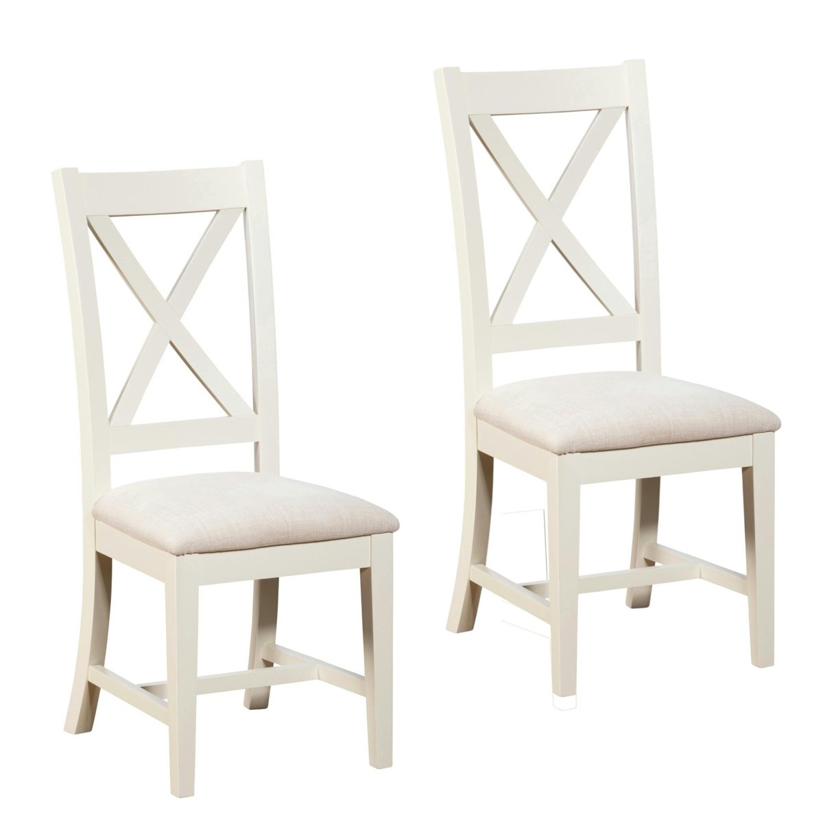 Chaise de salle à manger blanche à dossier croisé (x2) VELIA blanc, PIER IMPORT