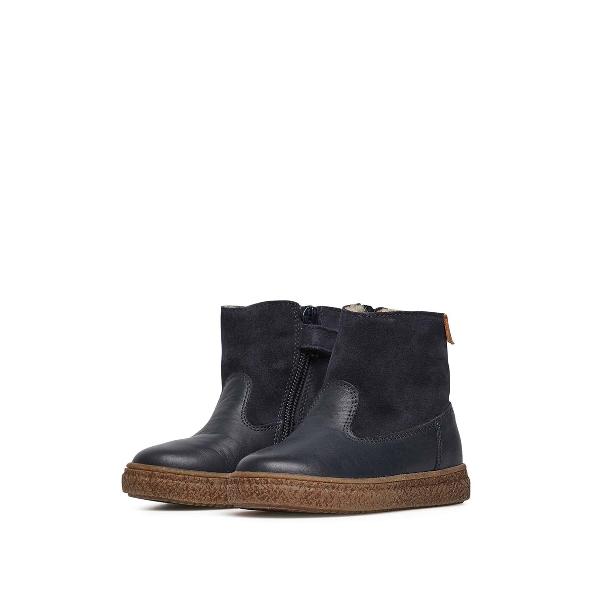Bottines en cuir et suède ALPINA marine, NATURINO