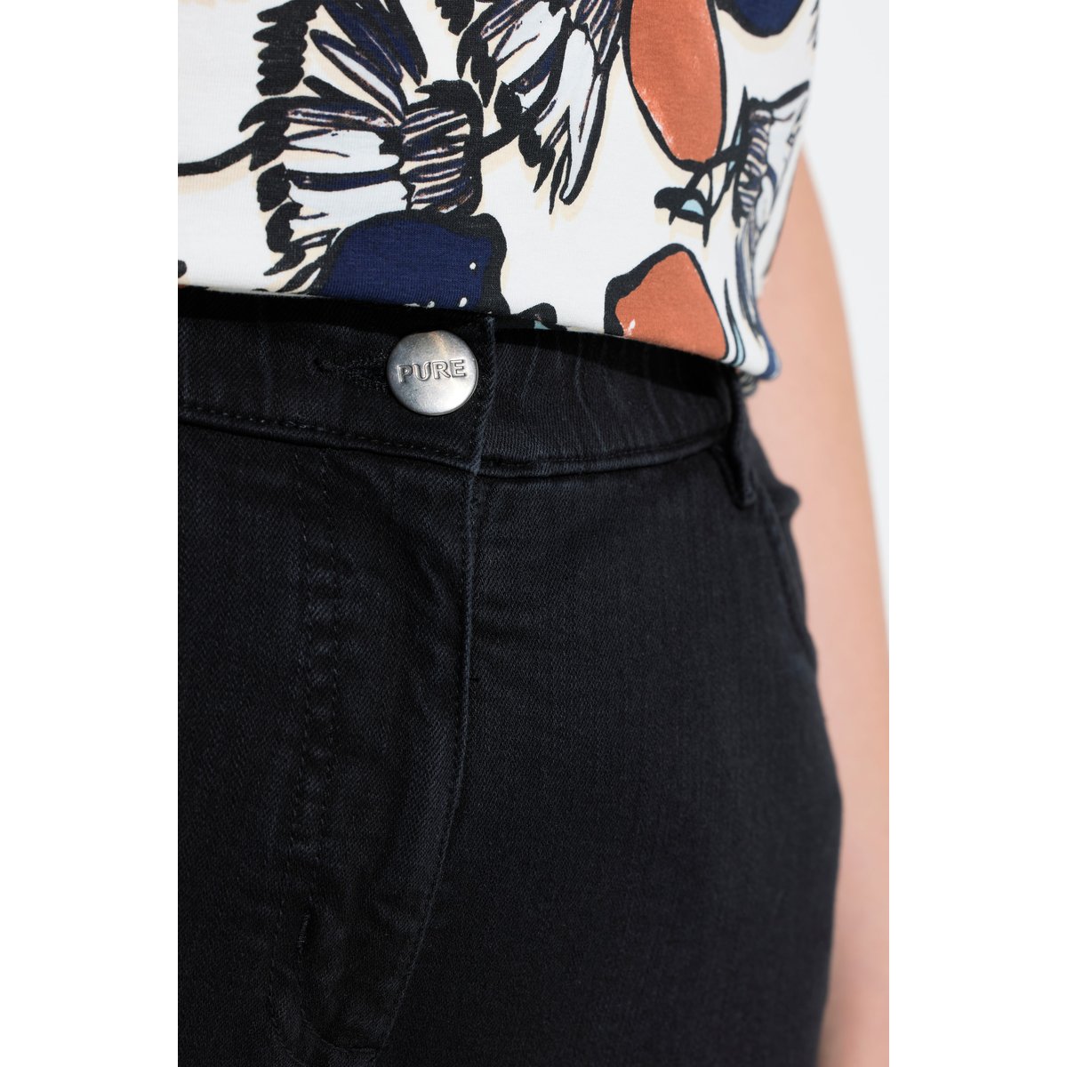 Jean Bootcut Marie en coton bio noir, ULLA POPKEN